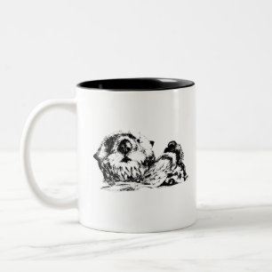 Sea otter Two-Tone coffee mug