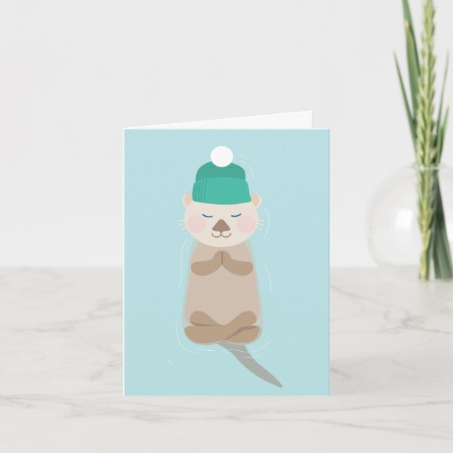 Sea Otter Winter Zen Holiday Christmas (Front)