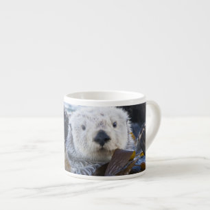Sea otter wrapped in kelp espresso cup