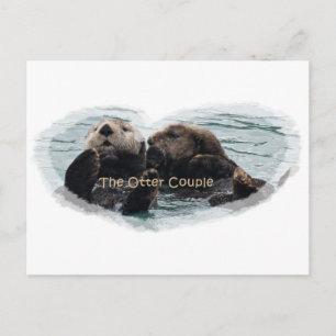 Sea Otters in a heart Postcard