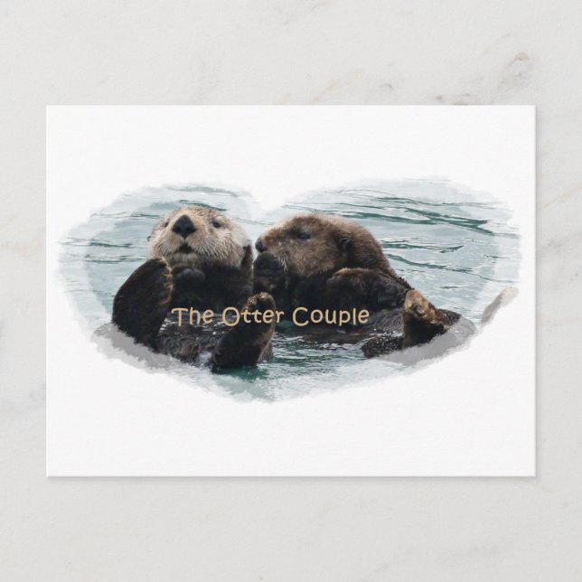 Sea Otters in a heart Postcard (Front)