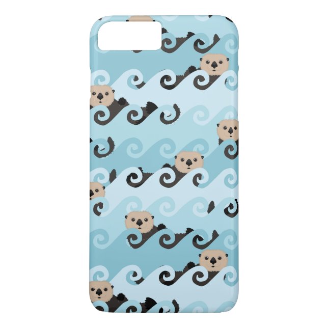 Sea Otters Riding the Waves Case-Mate iPhone Case (Back)