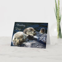 Sea-otters wedding day card