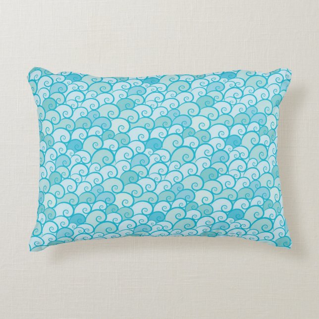 Sea Pattern Decorative Pillow (Front)
