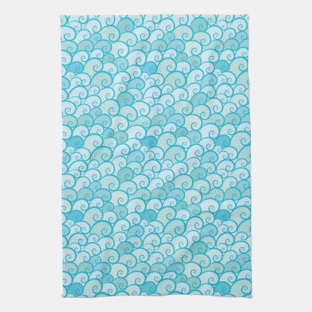 Sea Pattern Kitchen Towel (Vertical)