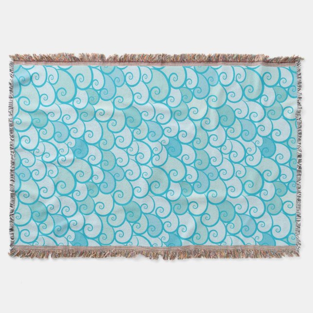 Sea Pattern Throw Blanket (Front)