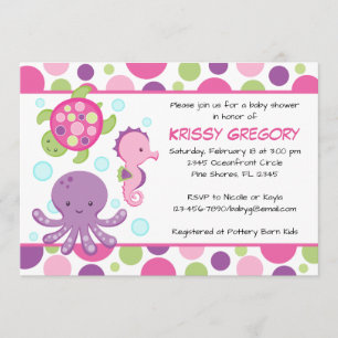 Sea Pink Baby Shower Invitations