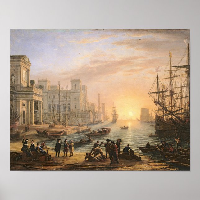 Sea Port at Sunset, 1639 Poster (Front)