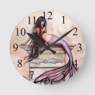 Sea Princess Mermaid Fantasy Art Wall Clock