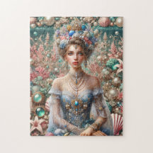 Sea Princess Seashell Jeweled Royal Beach