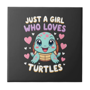 Sea Reptile Turtle Lovers Just A Girl Who Loves Tu Tile