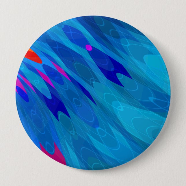 Sea Ripple 4 Inch Round Button (Front)