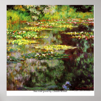 Sea rose pond by Claude Monet Poster
