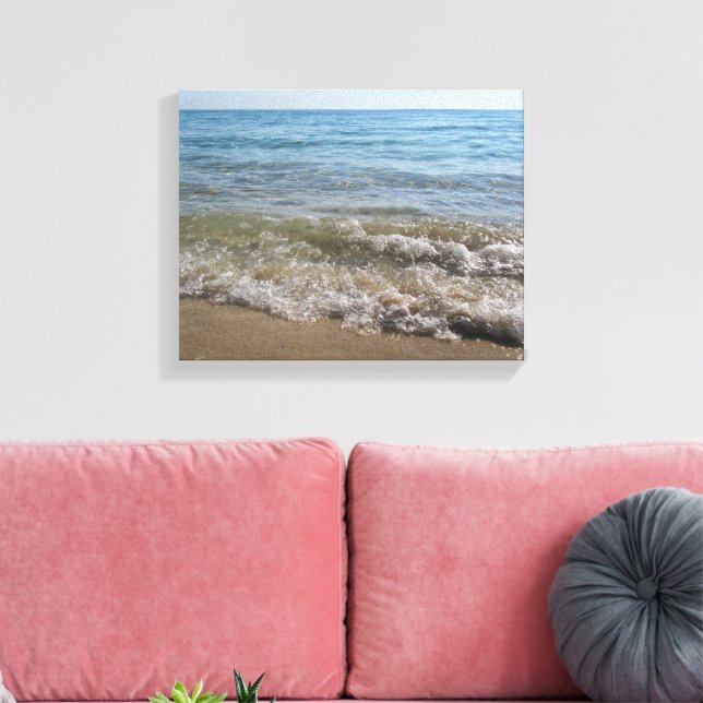 Sea & Sand Beach Waves  Canvas Print (Insitu(LivingRoom))