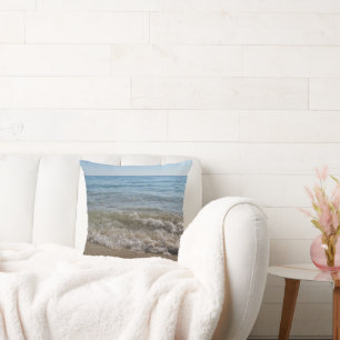 Sea & Sand Beach Waves Throw Pillow