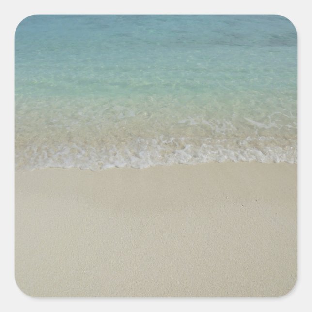 Sea Sand Blank Template Maldives Trendy Nature Square Sticker (Front)