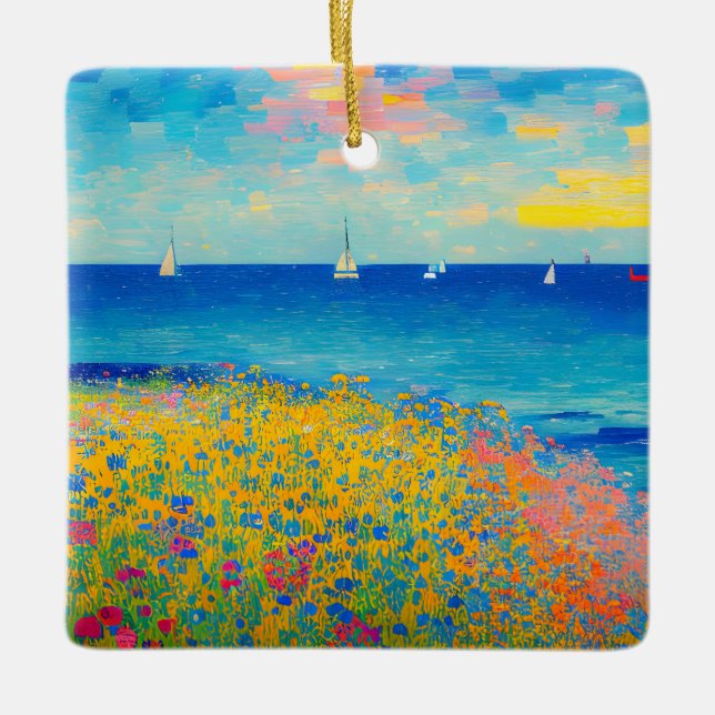 Sea Scape 08 Ceramic Ornament (Front)