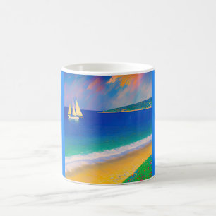 Sea Scape 09 "Yacht in the bay" Coffee Mug