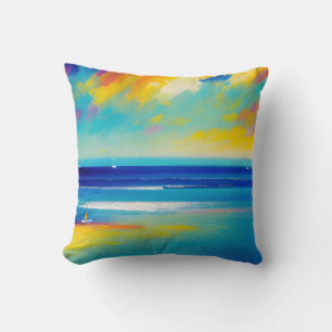 Sea Scape 10 “Stuck on the sand”. Throw Pillow