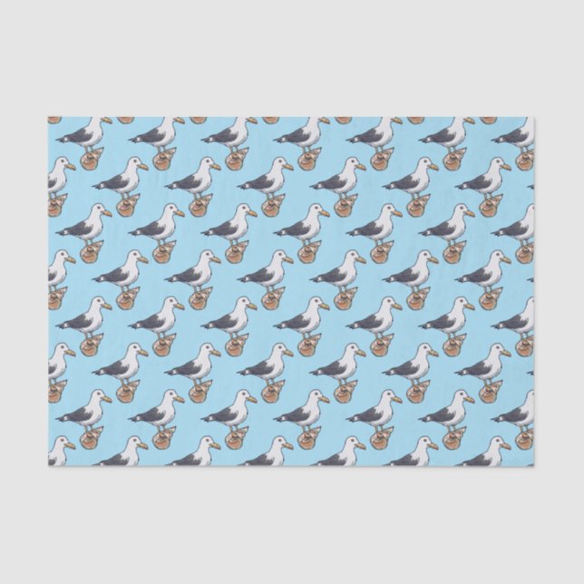 sea seagull on a seashell pattern tissue paper (Front)