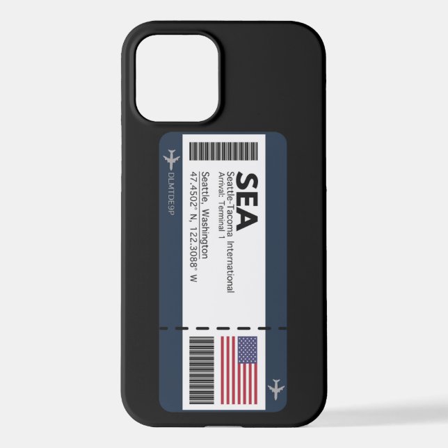 SEA Seattle Boarding Pass - USA Ticket iPhone Case (Back)