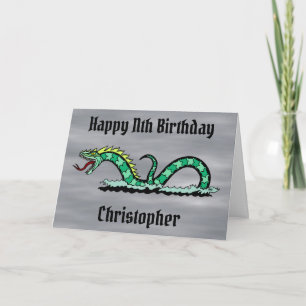 Sea Serpent Birthday Card