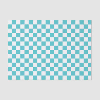 Sea Serpent Blue and White Chequerboard Pattern Tissue Paper