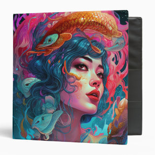 Sea Serpent Hair Lady Fantasy Art Binder