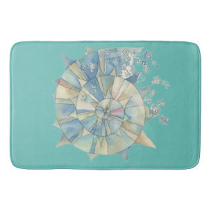 sea shell bath mat