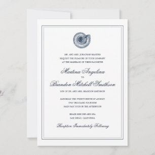 Sea Shell Beach Wedding   Traditional Invitation