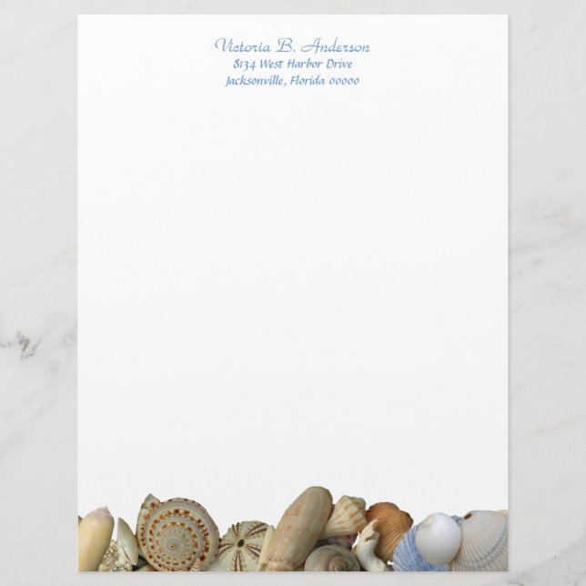 Sea Shell Border Letterhead, 2 Letterhead (Front)