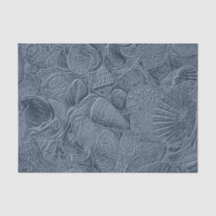 Sea Shell Coastal Beach Dusty Blue Decoupage Tissue Paper