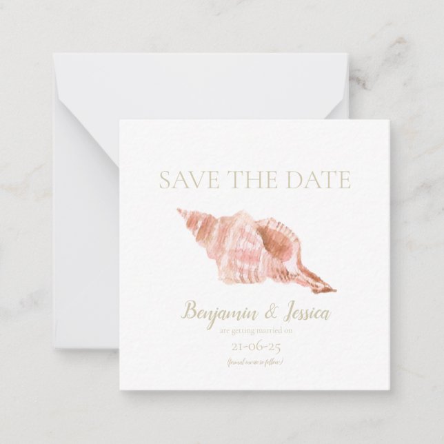 Sea Shell Enregistrer la carte Date (Devant)