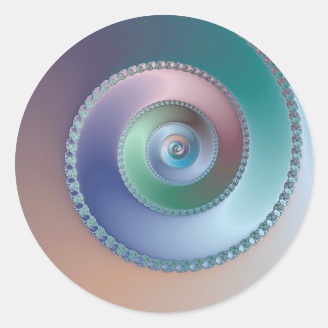 Sea Shell - Fractal Classic Round Sticker (Front)