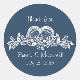 Sea Shell Garland Beach Theme Classic Round Sticker