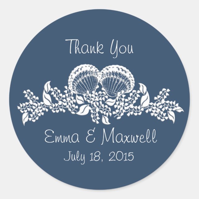 Sea Shell Garland Beach Theme Classic Round Sticker (Front)