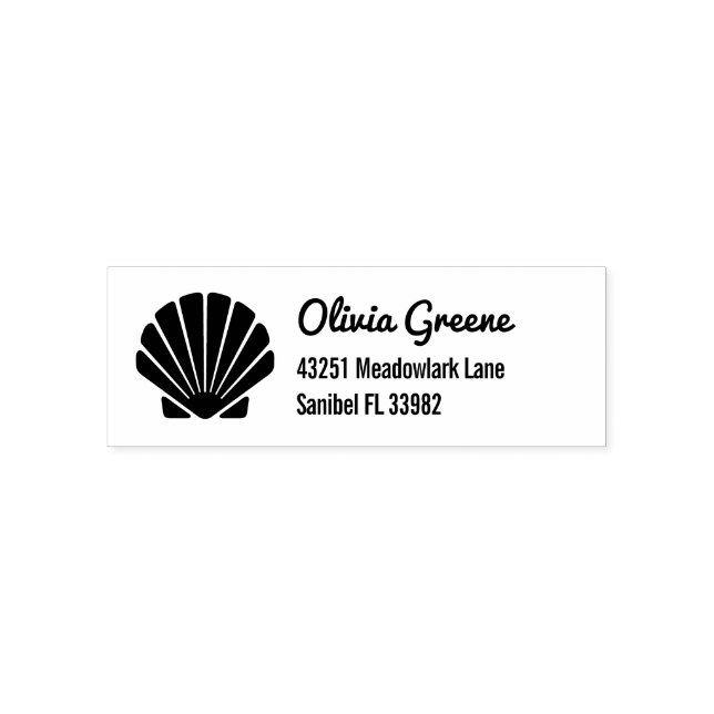 Sea shell icon return address self-inking stamp (Design)