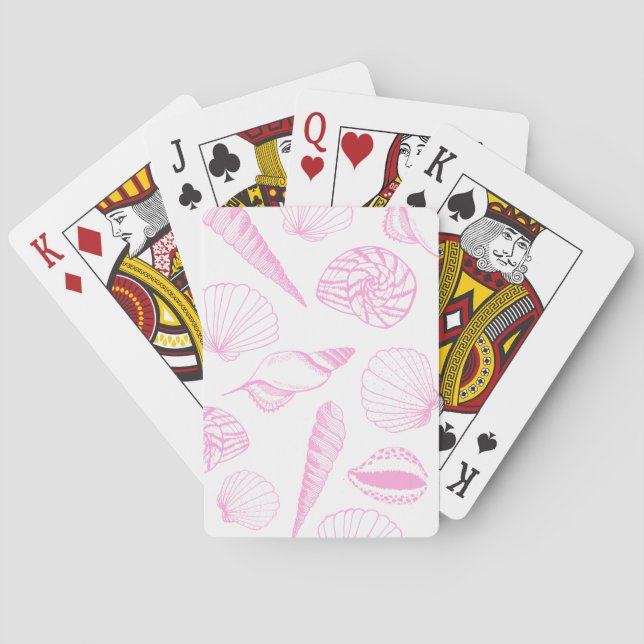 Sea Shell Illustration pink Playing Cards (Back)