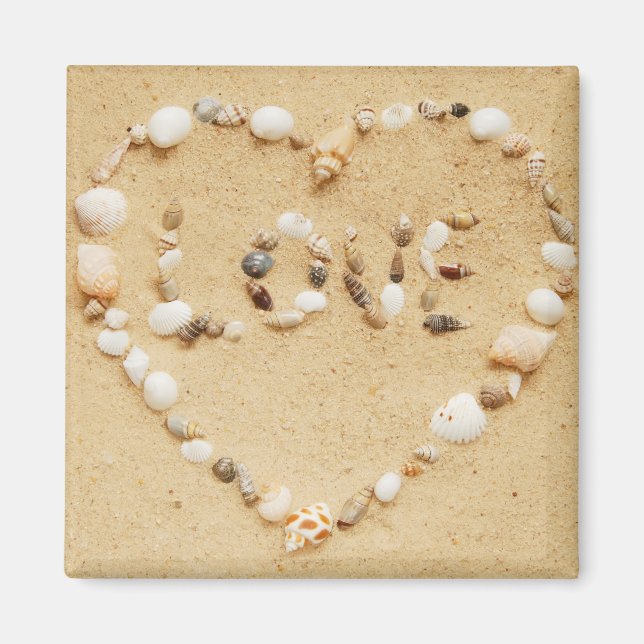 Sea Shell Love Heart Magnet (Front)
