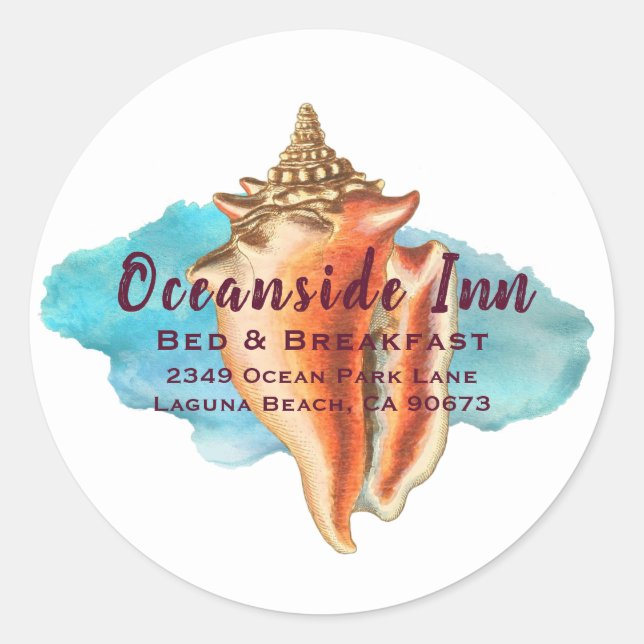 Sea Shell Marketing Sticker  (Front)