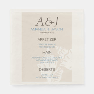 Sea Shell Menu Beach Wedding Paper Napkins