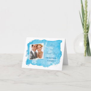 Sea Shell on Watercolor Wedding Thank You Card