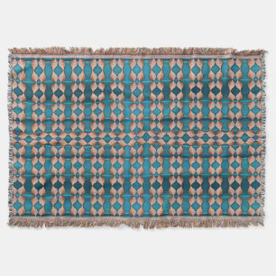 Sea Shell Pattern, Blue Throw Blanket