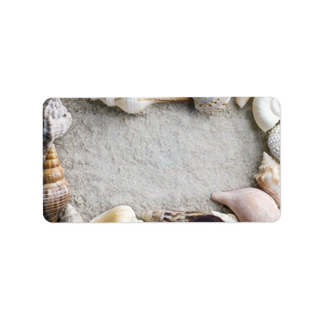 Sea Shell Sand Background - Beach Shells Customize Label (Front)