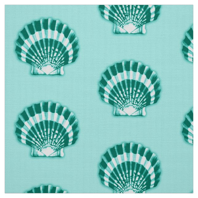 Sea Shell - Turquoise and Aqua Fabric (Swatch)