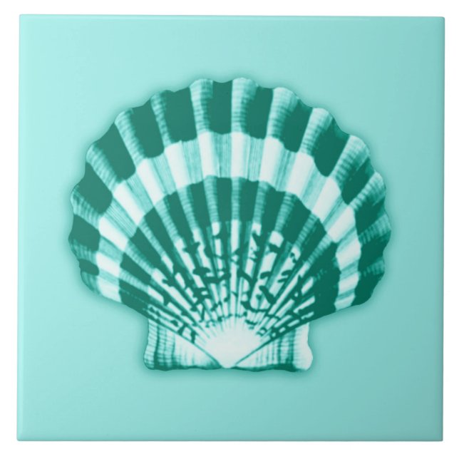 Sea Shell - Turquoise and Aqua Tile (Front)