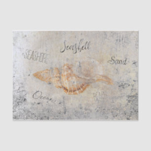 Sea Shell Vintage Antique Beach Ephemera Texture Tissue Paper