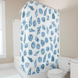 Sea Shell Watercolor Nautical Coastal Blue