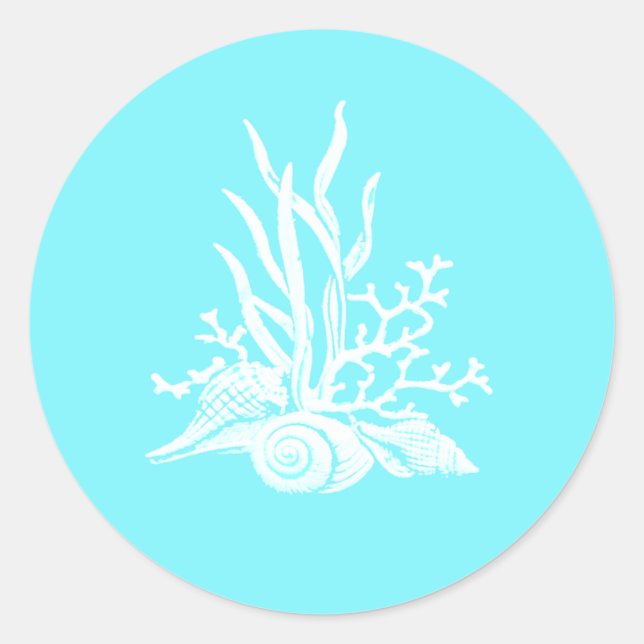 Sea Shell Wedding Stickers (Front)