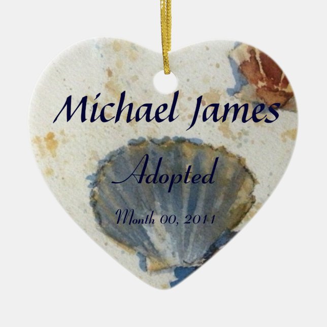 Sea Shells Adoption Announcement Ornament (Front)